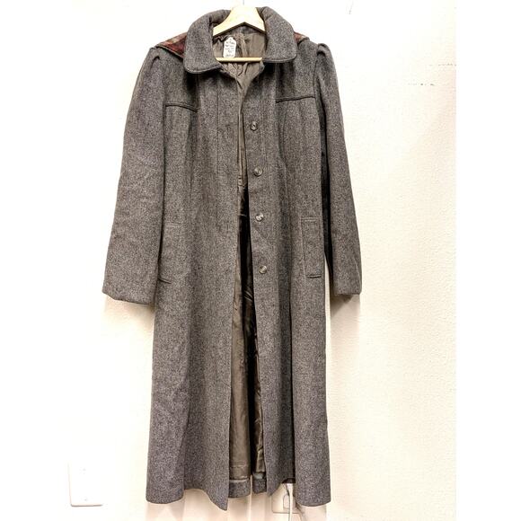 1980s JCPenney Grey Wool Hooded Coat - Picture 1 of 9